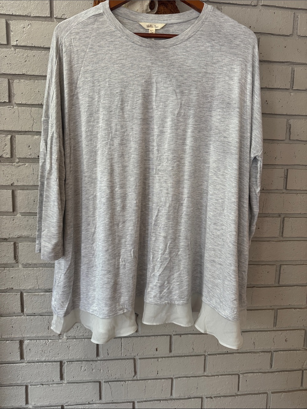 Matilda Jane Light Gray Layered Hem Tunic